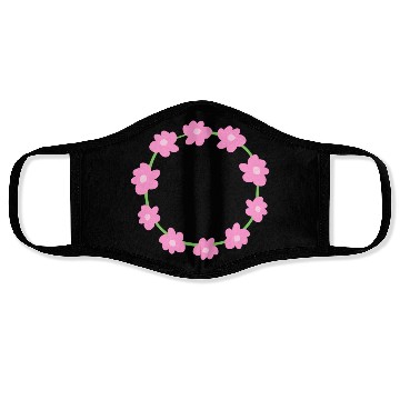 Discover circle symbol shape flowers pink nature Face Masks