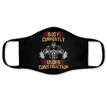 Discover Body Currently Under Construction Funny Gym. Face Masks