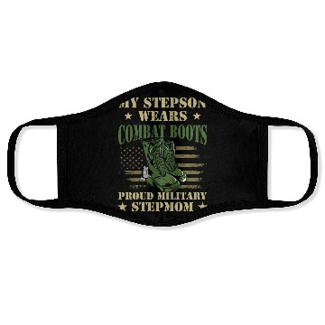 Discover My Stepson Wears Combat Boots Proud Military Step Face Masks