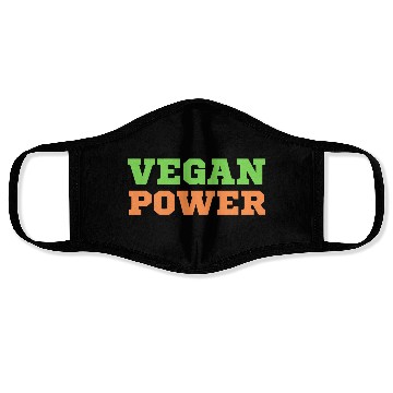 Discover VEGAN POWER (Green & Orange letters) Face Masks