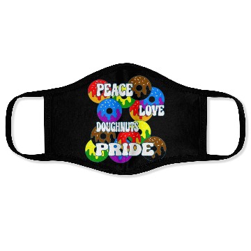 Discover Peace Love Doughnuts Pride - LGBTQ+ Face Masks