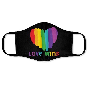 Discover Love wins, pride rainbow heart Face Masks