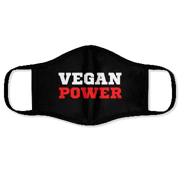 Discover VEGAN POWER (White & Red letters) Face Masks