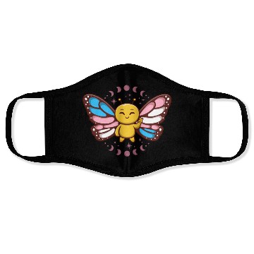 Discover Transgender Monarch Butterfly Trans Subtle Pride Face Masks