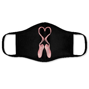 Discover Lovely Heart Pink Ballet Slippers Face Masks