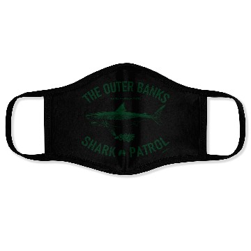 Discover OBX Shark Patrol OBX Vintage Dark Green Face Masks
