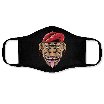 Discover happy monkey head for Face Masks