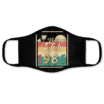 Discover Birthday Greeting For July 1986 Face Masks