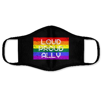 Discover Loud Proud Ally for LGBT LGBTQ Community Face Masks