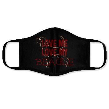 Discover Love me love my beagle Face Masks