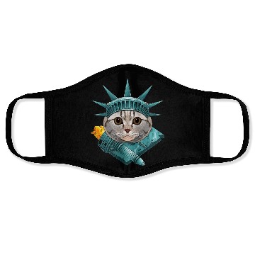Discover Statue Of Liberty Scottish Fold 4th Of July Cat US Face Masks