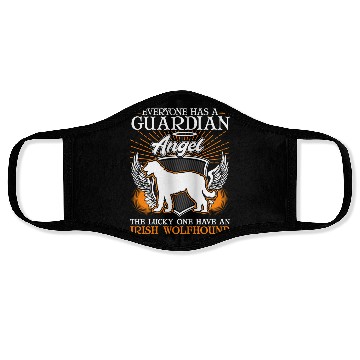 Discover Irish Wolfhound Guardian Angel Face Masks