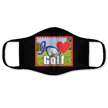 Discover i love golf Face Masks