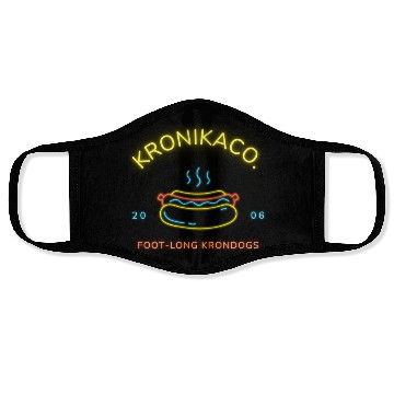 Discover Neon Light Glow Hot Dog Logo Face Masks