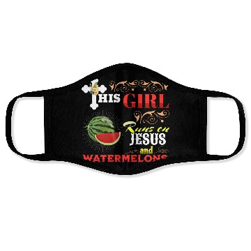 Discover this Girl Runs On Jesus And Watermelons Face Masks