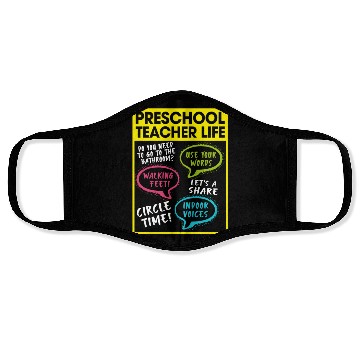 Discover Preschool Teacher Life Face Masks