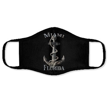 Discover Miami Florida Nautical Anchor Sailing Face Masks