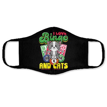 Discover I love bingo and cats - cat saying quote Face Masks