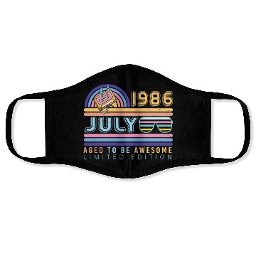 Discover Building Year 1986 In July Face Masks