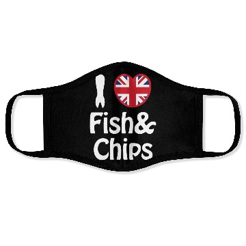 Discover I Heart [Love] Fish & Chips Face Masks
