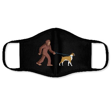 Discover Bigfoot Sasquatch Walking Boxer Dog Face Masks