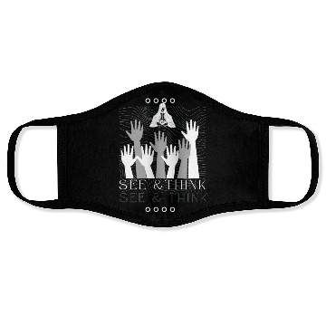 Discover Gray White Simple Spooky Typography Face Masks