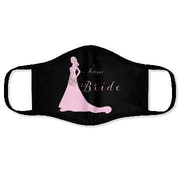 Discover team bride pink silhouette bachelorette party Face Masks