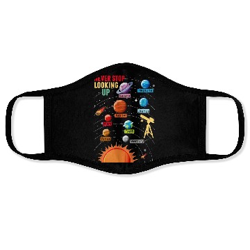 Discover Telescope Solar System Planets Astronomy Lover Face Masks