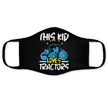 Discover This Kid Loves Tractors Farming Farmer Agriculture Face Masks