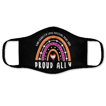 Discover Proud Ally Lesbian Pride Rainbow Face Masks