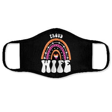 Discover Proud Wife Lesbian Pride Rainbow Face Masks
