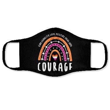 Discover Courage Lesbian Pride Rainbow Face Masks