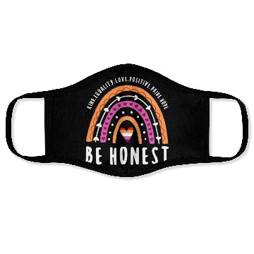 Discover Be Honest Lesbian Pride Rainbow Face Masks