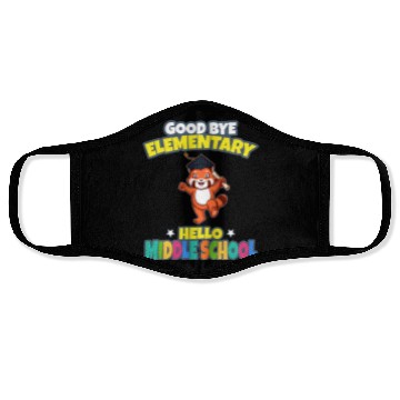Discover Good Bye Elementary Hello Middle School Graduation Face Masks