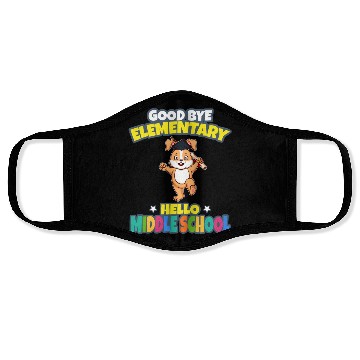 Discover Good Bye Elementary Hello Middle School Graduation Face Masks
