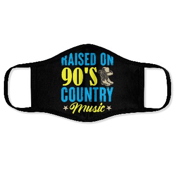 Discover Raised On 90's Country Music Cowboy Cowgirl Face Masks