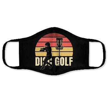 Discover Disc Golf Retro Sunset Face Masks