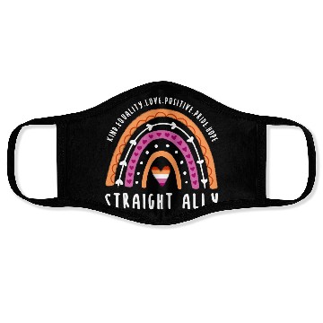 Discover Straight Ally Lesbian Pride Rainbow Face Masks