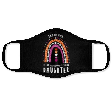 Discover Proud Dad Lesbian Daughter Rainbow Face Masks