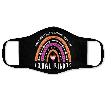 Discover Equal Rights Lesbian Pride Rainbow Face Masks