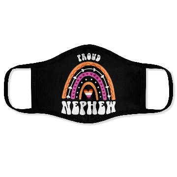 Discover Proud Nephew Lesbian Pride Rainbow Face Masks