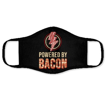 Discover Powered By Bacon For Bacon Lover Face Masks