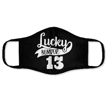 Discover Lucky Number 13 Birthday Party Design Face Masks
