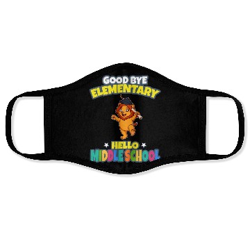 Discover Good Bye Elementary Hello Middle School Graduation Face Masks
