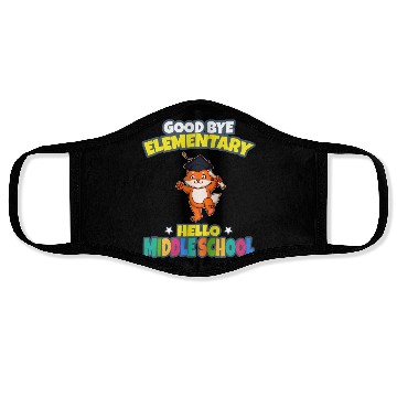 Discover Good Bye Elementary Hello Middle School Graduation Face Masks