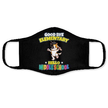 Discover Good Bye Elementary Hello Middle School Graduation Face Masks