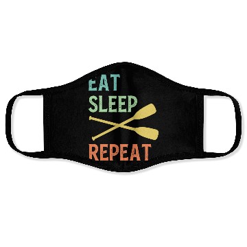 Discover Eat Sleep Paddle Repeat Vintage Canoe Kayak Face Masks