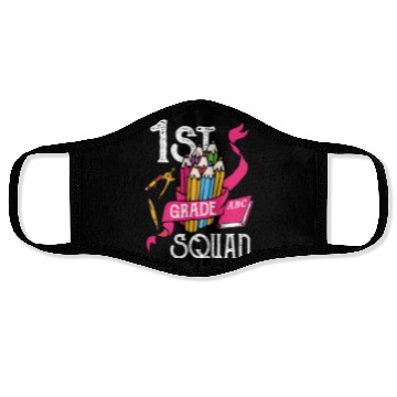 Discover 1st Grade Squad Student Back To School Face Masks