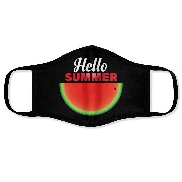 Discover Hello Summer, Hello summer slogan on watermelon Face Masks