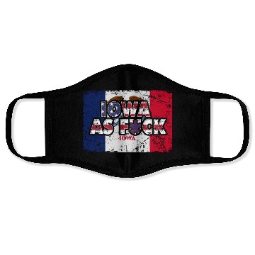 Discover America US Flag State Flag Iowa Face Masks